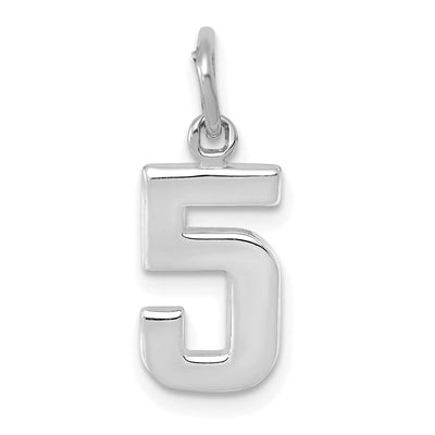 14k White Gold Polished Finish Small Size Number 5 Charm Pendant at $ 89.28 only from Jewelryshopping.com