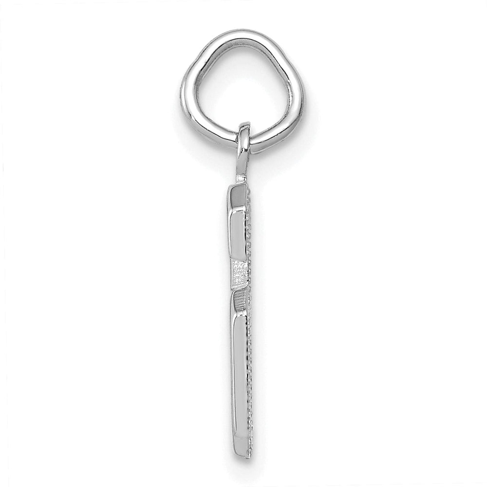14k White Gold Polished Finish Small Size Number 6 Charm Pendant