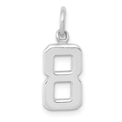14k White Gold Polished Finish Small Size Number 8 Charm Pendant at $ 91.36 only from Jewelryshopping.com