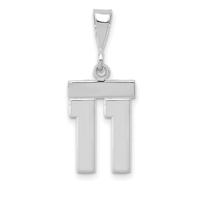 14k White Gold Polished Finish Small Size Number 11 Charm Pendant at $ 174.4 only from Jewelryshopping.com