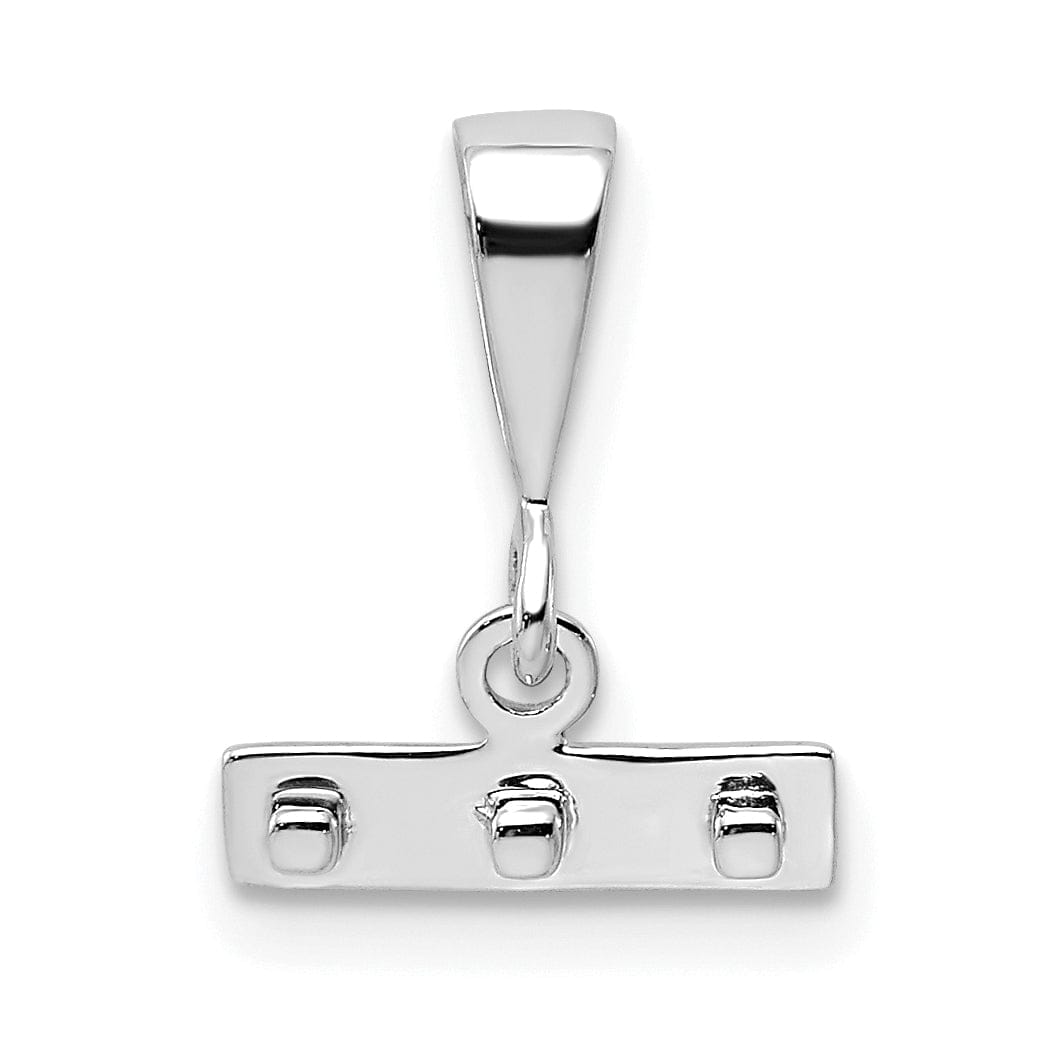 14k White Gold Polished Finish Small Size Top Bar for Number Charm Pendant