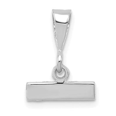 14k White Gold Polished Finish Small Size Top Bar for Number Charm Pendant