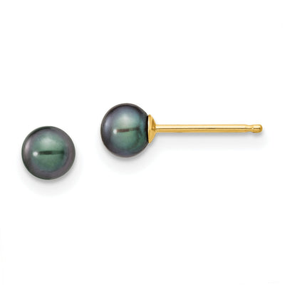 14k Yellow Gold Black Cultured Pearl Earrings at $ 38.91 only from Jewelryshopping.com