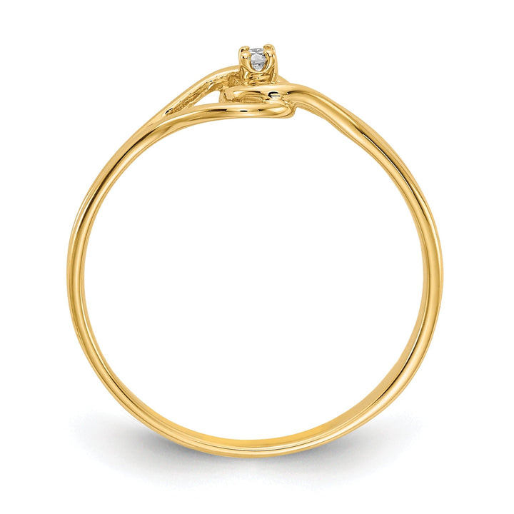 14k Yellow Gold Polished Diamond Ring