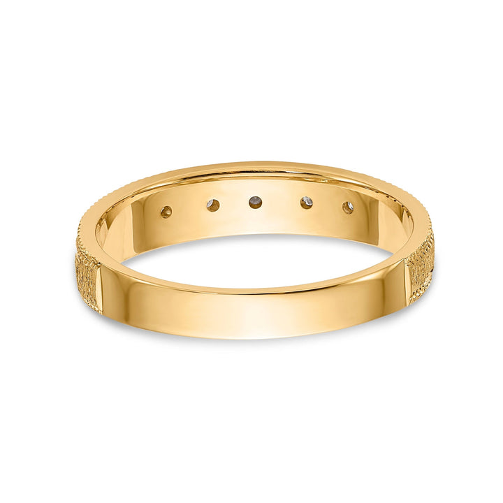 14k Two Tone Gold Diamond Ladies Wedding Band