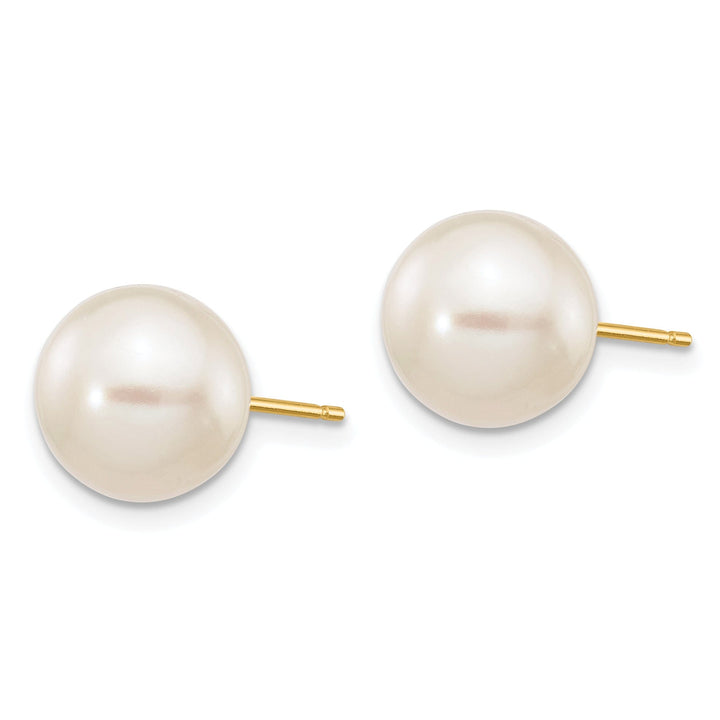 14k Yellow Gold Round Cultured Pearl Earrings