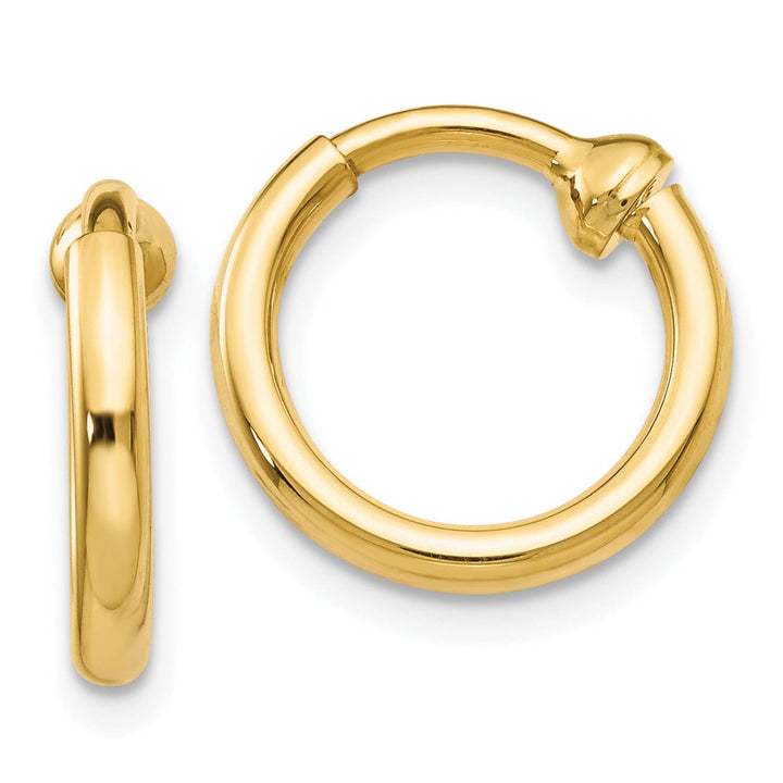 14k Yellow Gold Non-Pierced Hoop Earrings