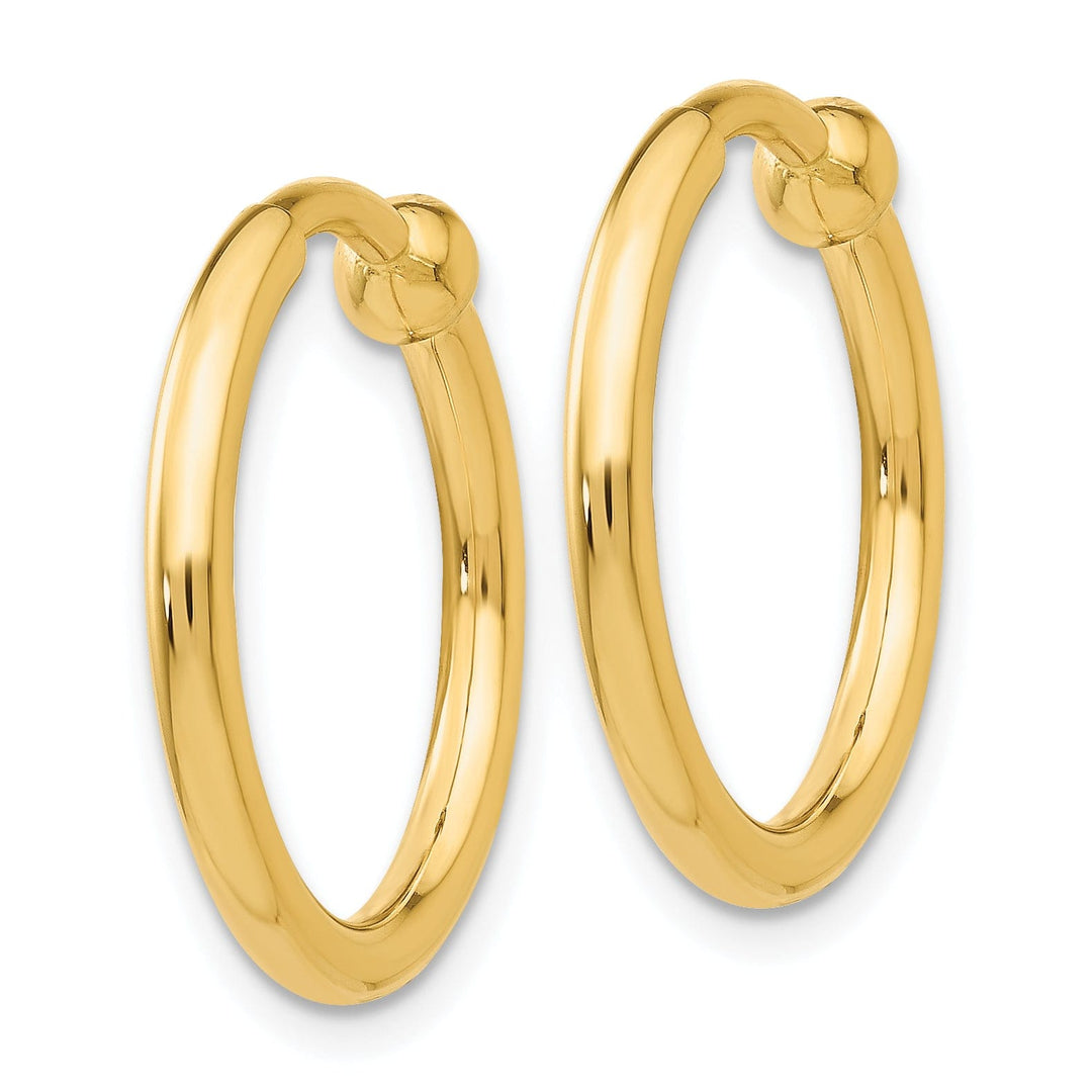 14k Yellow Gold Non-Pierced Hoop Earrings