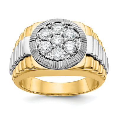 14k Two-tone Gold Polished Men's Diamond Ring at $ 2999.22 only from Jewelryshopping.com