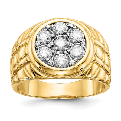 14k Yellow Gold Polished Men's 1ct. Diamond Ring