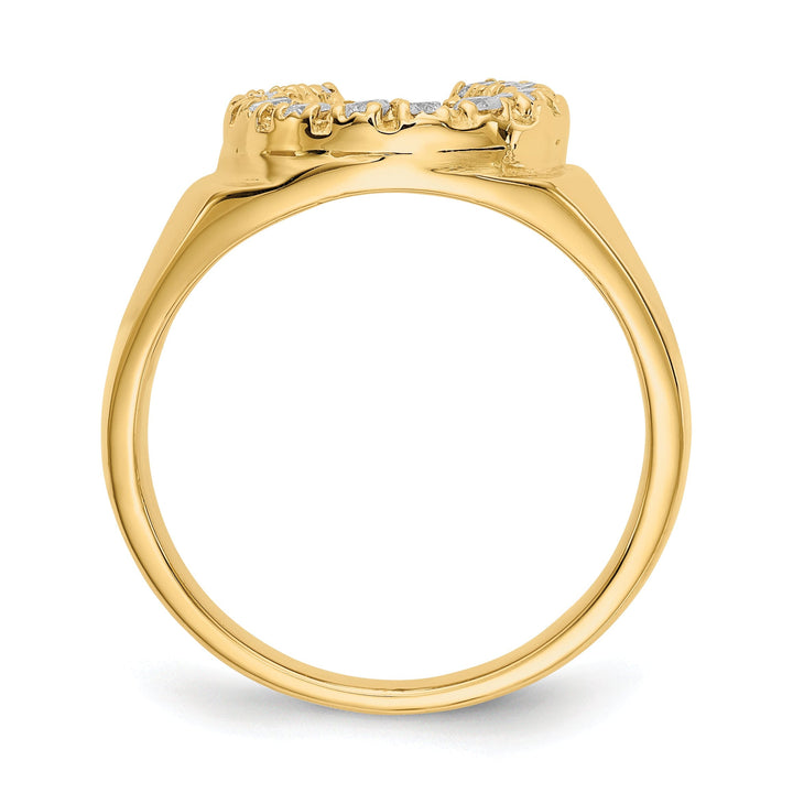 14k Yellow Gold Men's Diamond Horseshoe Ring