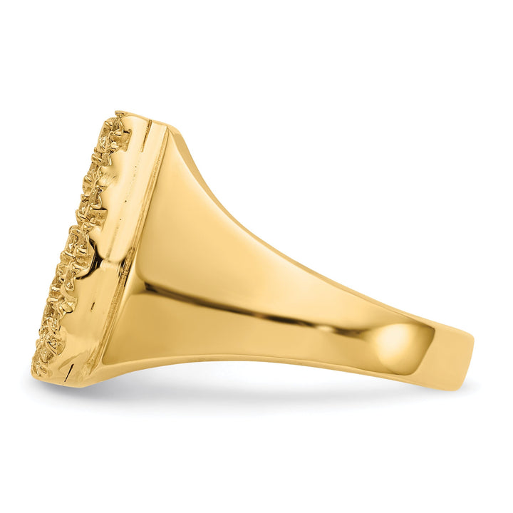 14k Yellow Gold Men's Diamond Horseshoe Ring