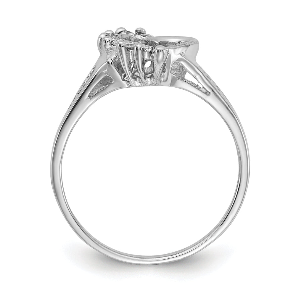 14k White Gold Polished Diamond Heart Ring