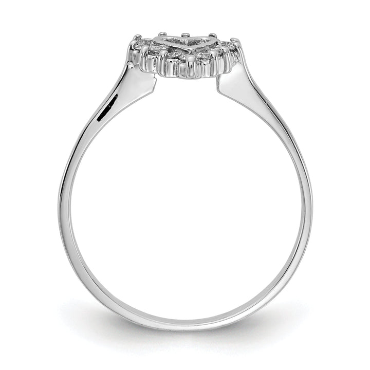 14k White Gold Polished Diamond Heart Ring