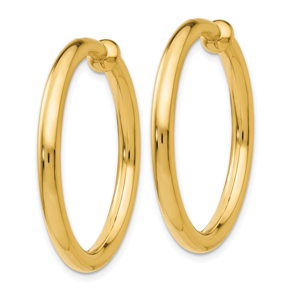 14k Yellow Gold Non-Pierced Hoop Earrings