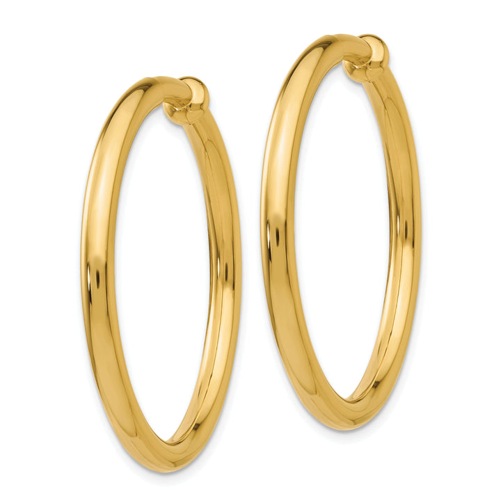 14k Yellow Gold Non-Pierced Hoop Earrings