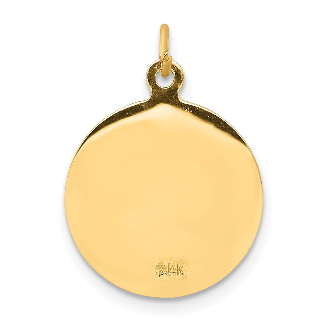 14k Yellow Gold Sacred Heart Jesus Medal Charm