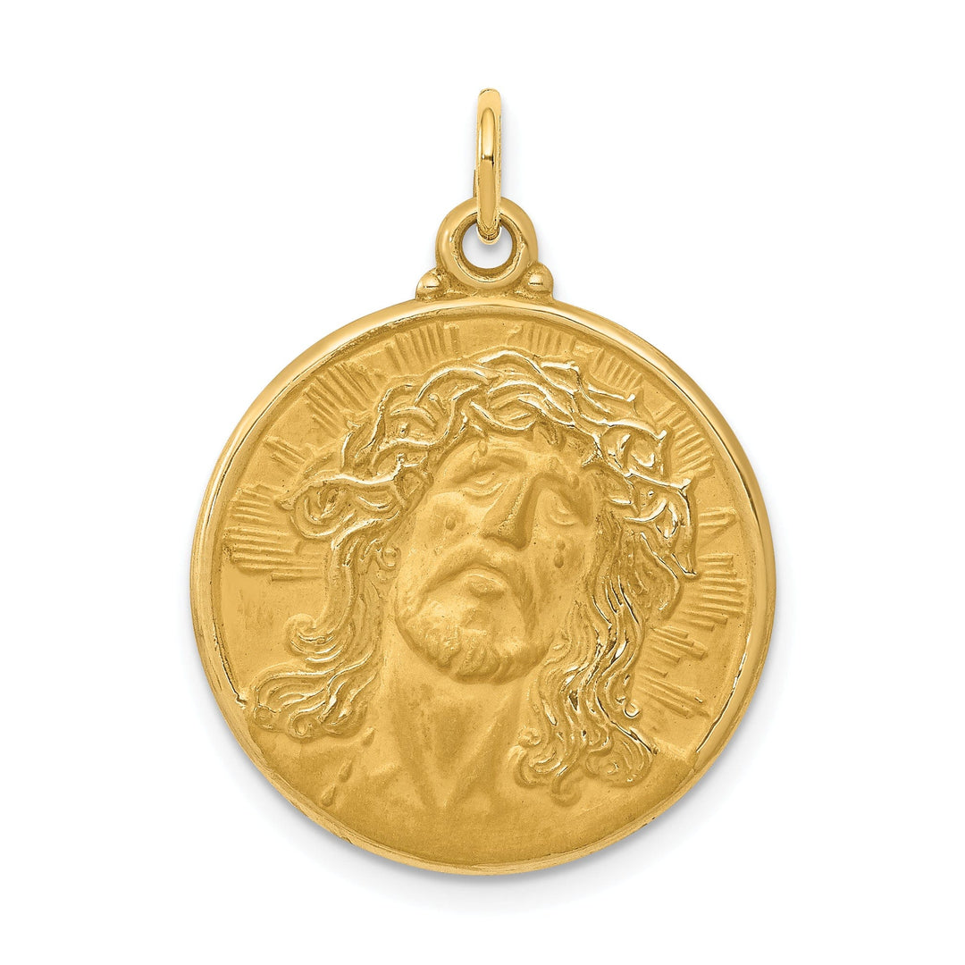 14k Yellow Gold Jesus Medal Pendant