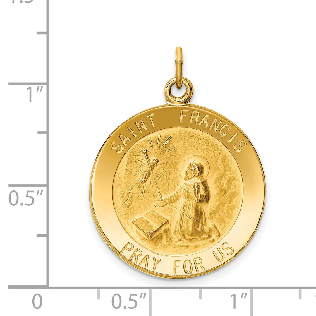 14k Yellow Gold Saint Francis Medal Pendant