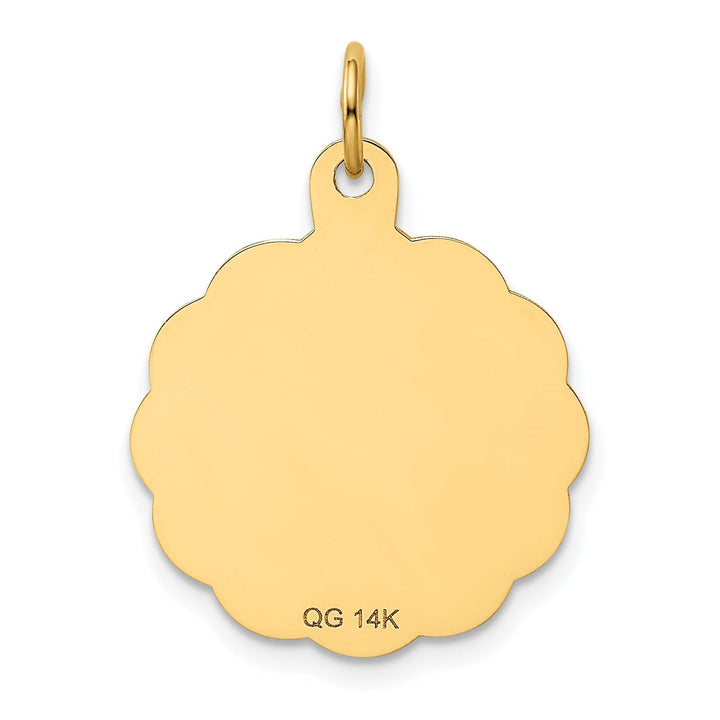 14k Yellow Gold Baseball Disc Charm Pendant