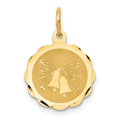 14k Yellow Gold Wedding Bells Charm Pendant at $ 71.28 only from Jewelryshopping.com