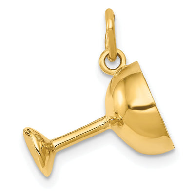 14k Yellow Gold Champagne Glass Charm Pendant at $ 193.65 only from Jewelryshopping.com
