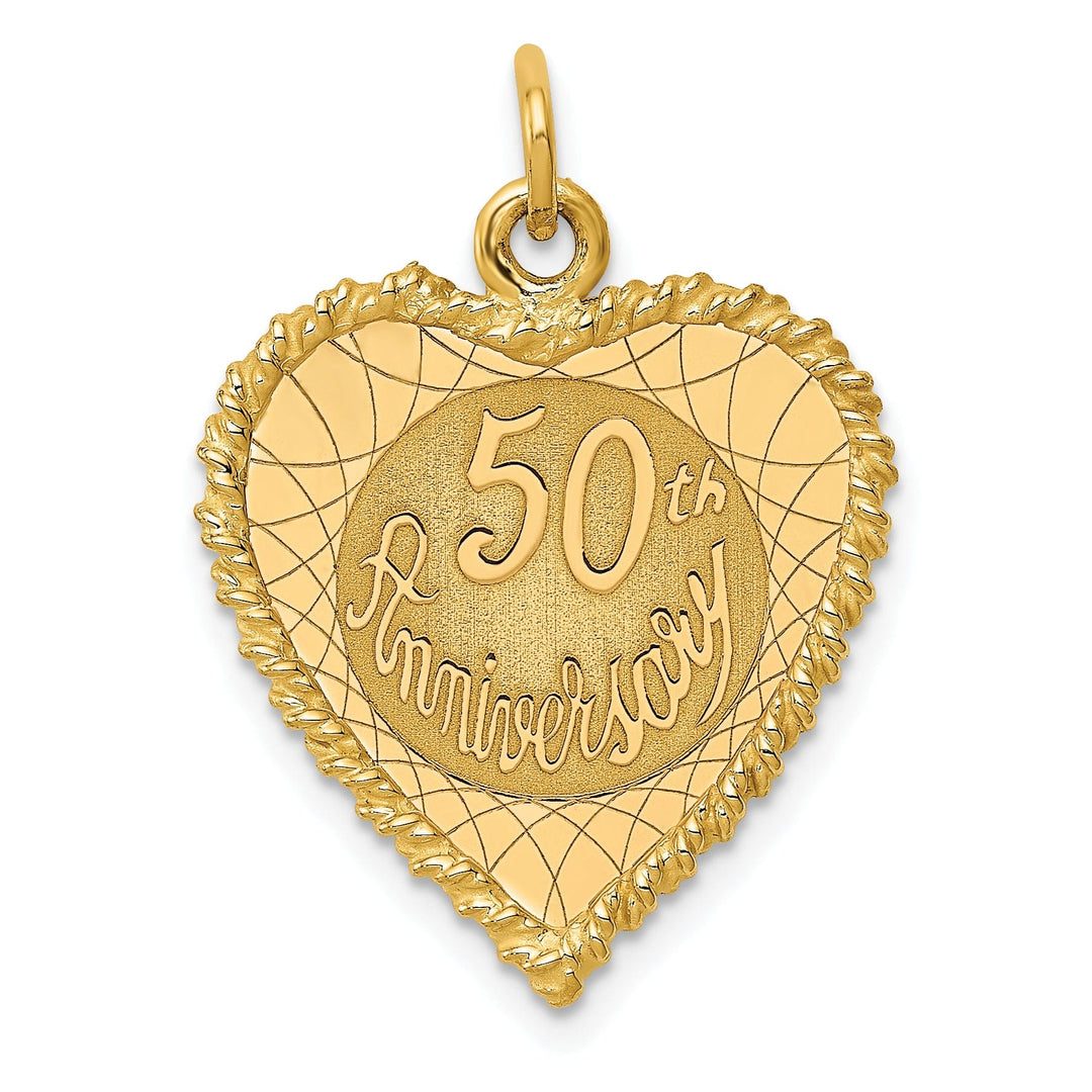 14k Yellow Gold Happy 50th Anniversary Charm