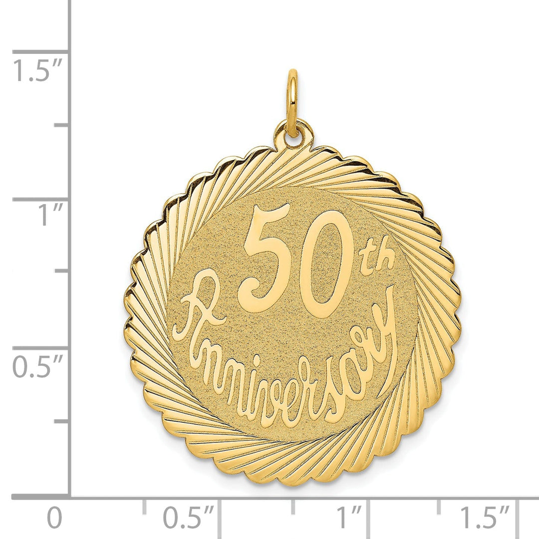 14k Yellow Gold Happy 50th Anniversary Charm