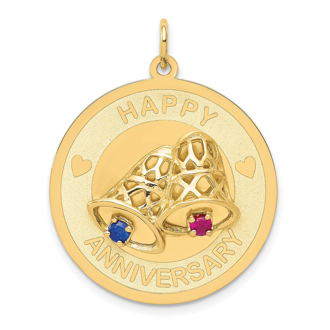 14k Yellow Gold Happy Anniversary Bells Charm