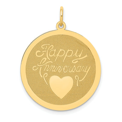 14k Yellow Gold Happy Anniversary Charm Pendant at $ 255.28 only from Jewelryshopping.com