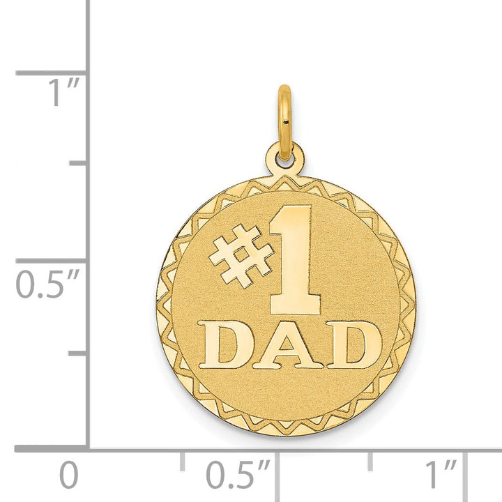 14k Yellow Gold #1 Dad Charm Pendant