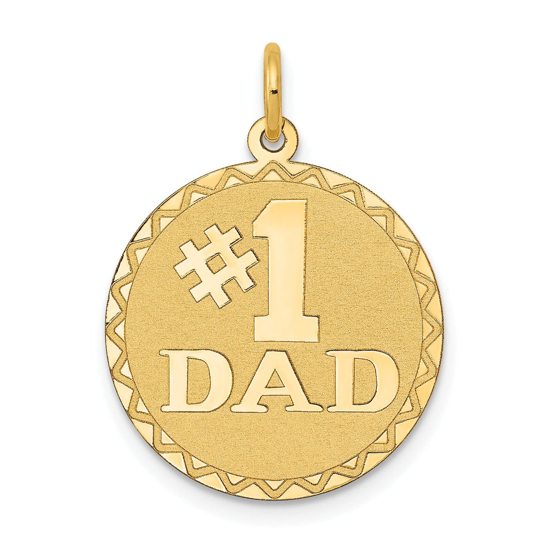 14k Yellow Gold #1 Dad Charm Pendant