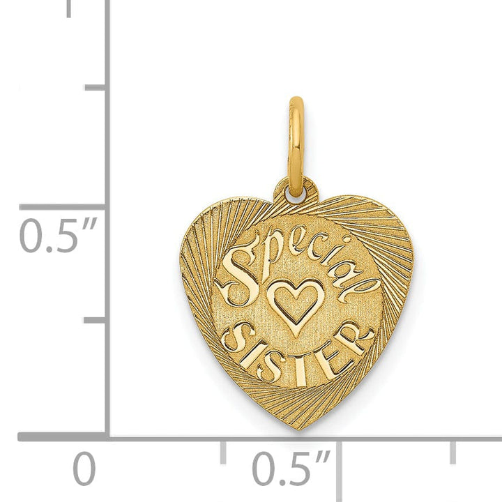 14k Yellow Gold Special Sister Charm Pendant