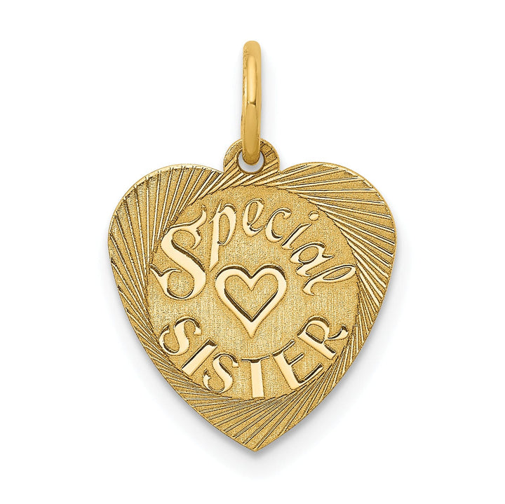 14k Yellow Gold Special Sister Charm Pendant