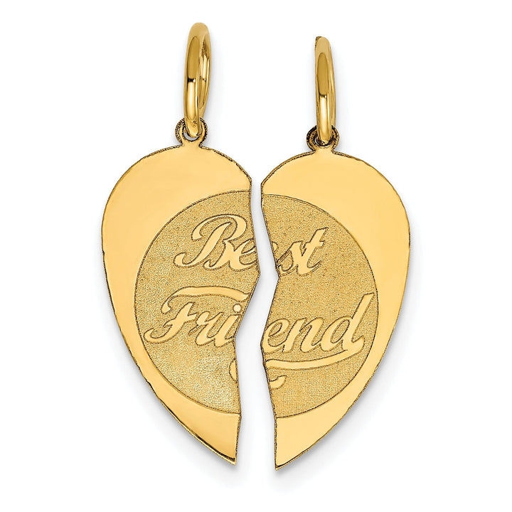 14k Yellow Gold 2pc Best Friend Charm Pendant