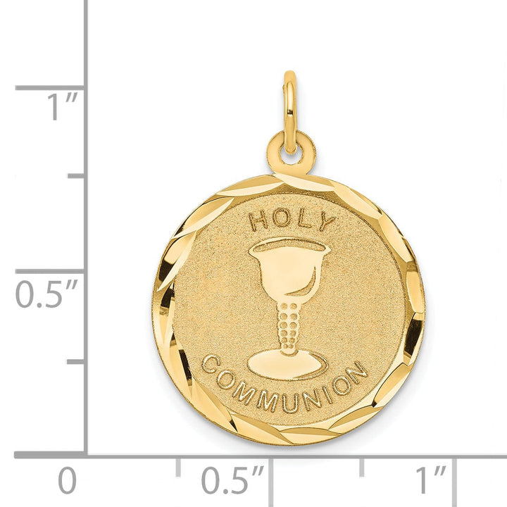 14k Yellow Gold Holy Communion Disc Medal Pendant