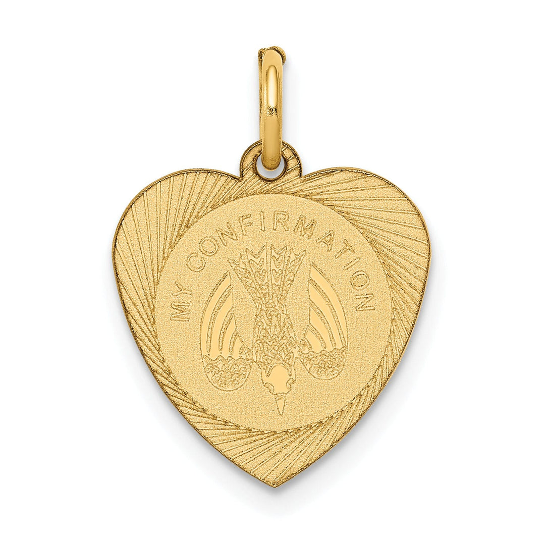 14k Yellow Gold Holy Communion Medal Pendant.