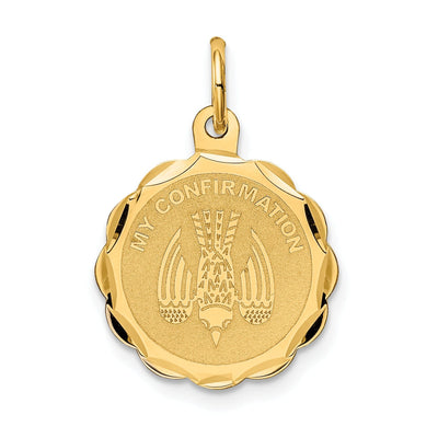 14k Yellow Gold Polish My Confirmation with Dove Design Medal Pendant at $ 81.33 only from Jewelryshopping.com