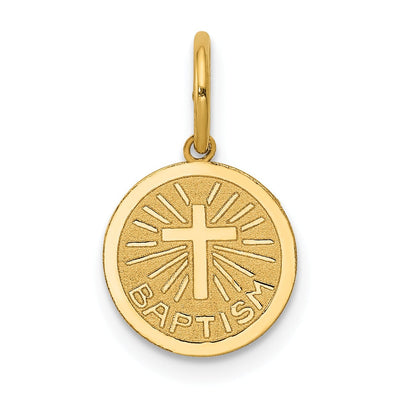 14k Yellow Gold Small Baptism Medal Pendant. at $ 50.69 only from Jewelryshopping.com
