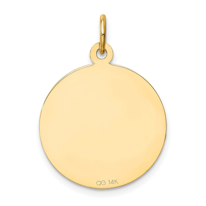 14k Yellow Gold Polished Finish My Confirmation Disc with Dove Pendant