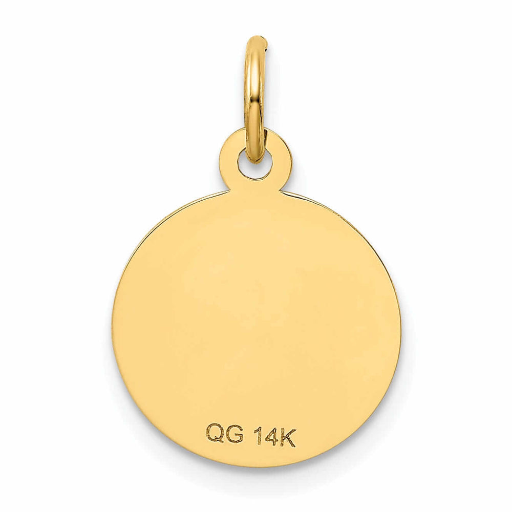 14 Yellow Gold Sweet Sixteen Disc Charm Pendant