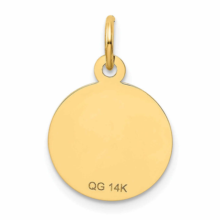 14 Yellow Gold Sweet Sixteen Disc Charm Pendant