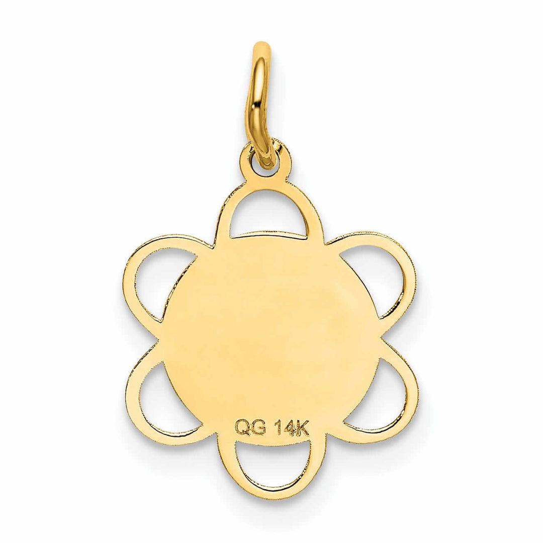 14 Yellow Gold Sweet Sixteen Disc Charm Pendant