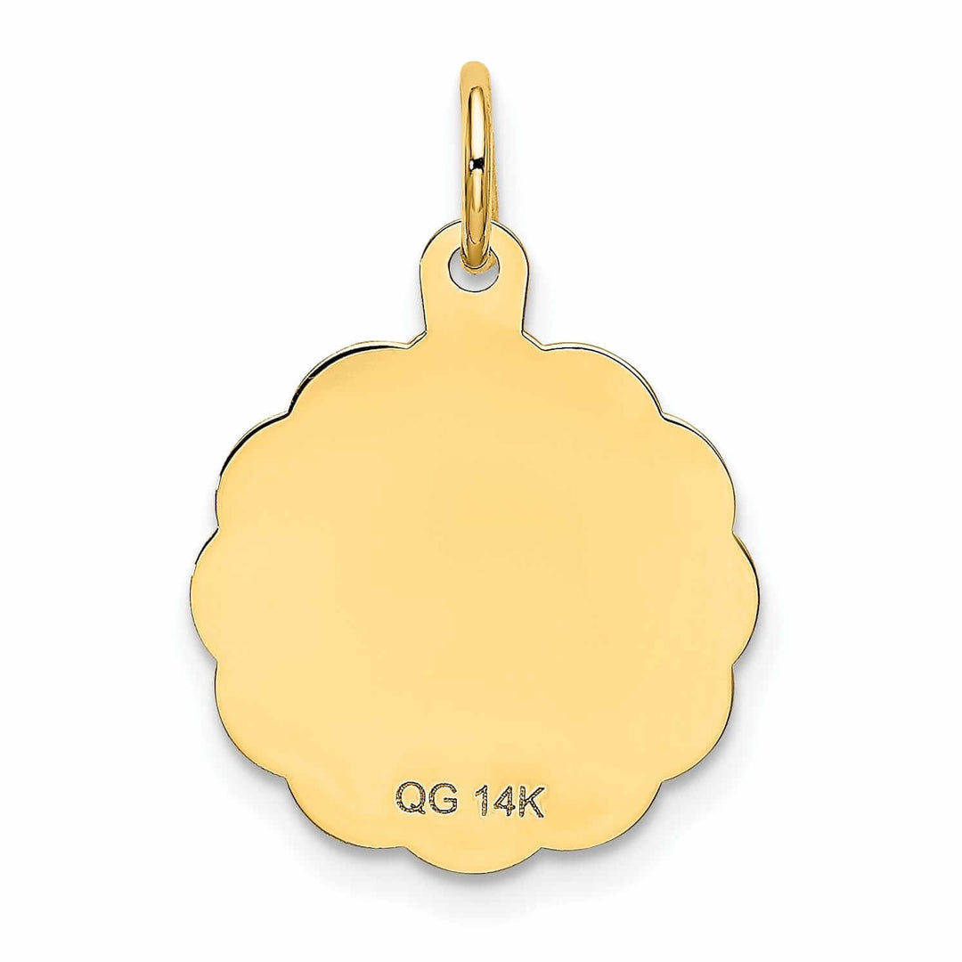 14 Yellow Gold Sweet Sixteen Disc Charm Pendant.