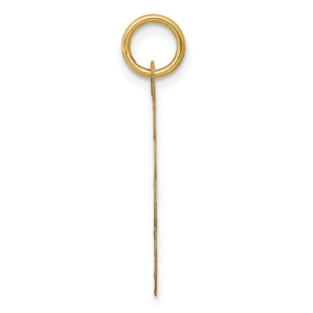 14K Yellow Gold Solid Textured Polished Brushed Finish HAPPY BIRTHDAY in Round Disc with Riged Trim Design Charm Pendant