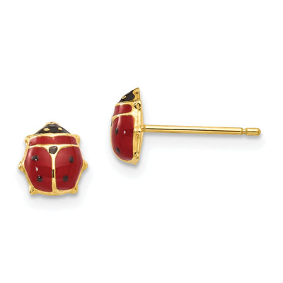 14k Yellow Gold Enameled Ladybug Post Earrings at $ 67.15 only from Jewelryshopping.com