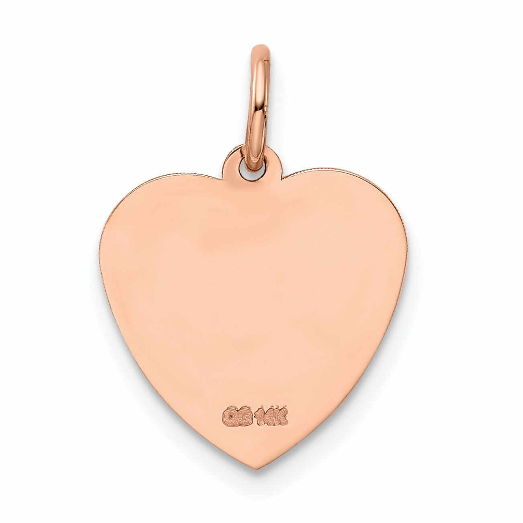 14k Rose Gold Texture Holy Communion Heart Shape Chalice Cup Pendant