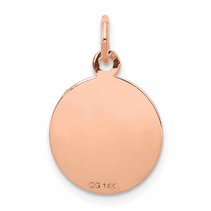 14k Rose Gold Holy Communion Medal Pendant.