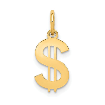 14k Yellow Gold Polished Finish Flat Back Dollar Sign Charm Pendant at $ 57.95 only from Jewelryshopping.com