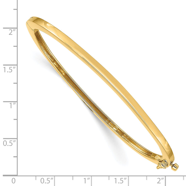 14k Yellow Gold Solid Hinged Bangle Bracelet